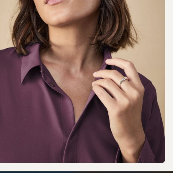 Something Cool Button Down Size Small in Plum - Picture 2 of 3